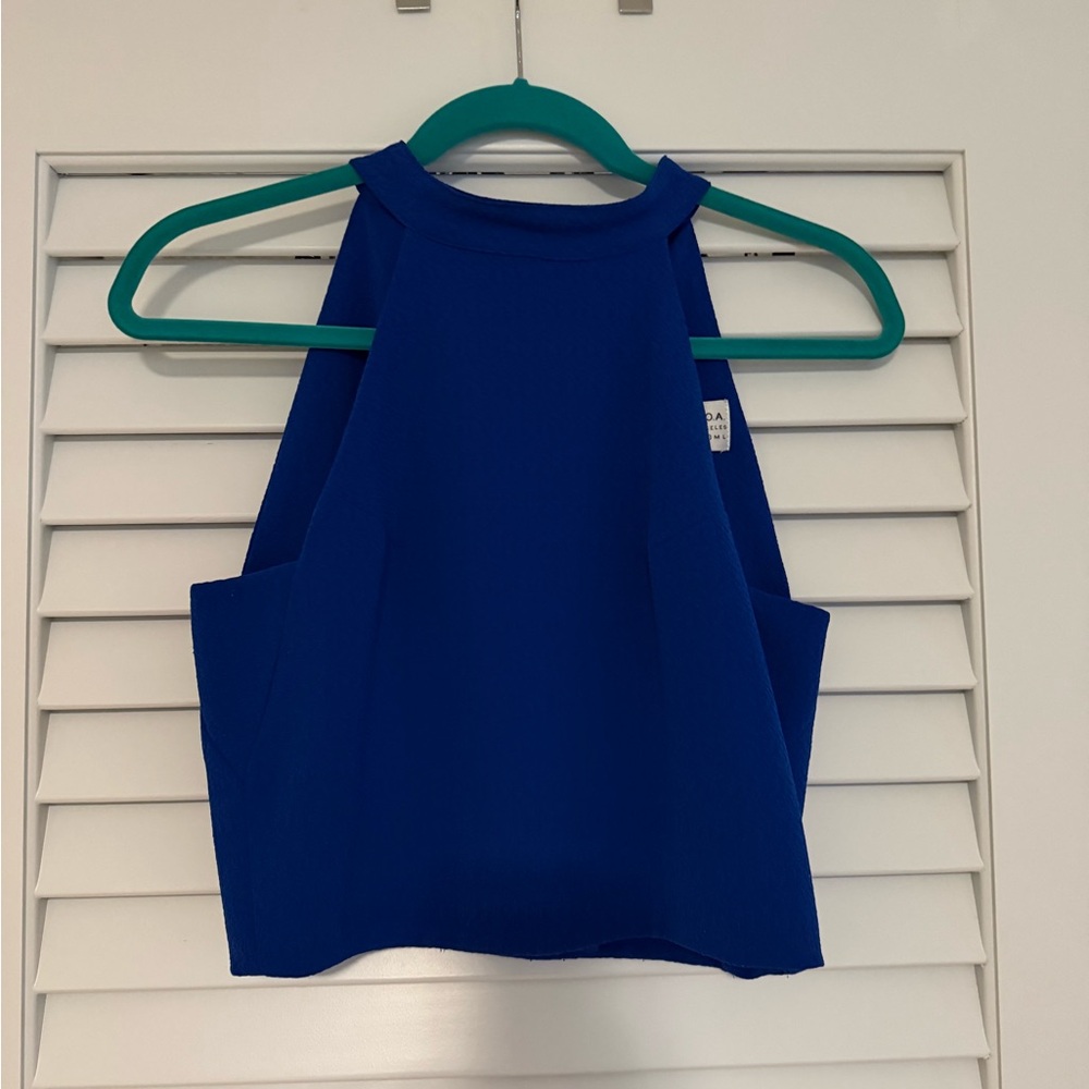 J.O.A. Vibrant Blue Halter Crop Top